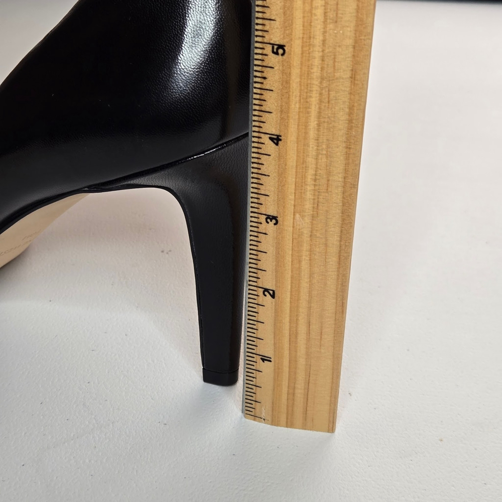 Nine West Handjive Almond Toe Black Leather 4" Pumps Heels Size 10 - Picture 8 of 10
